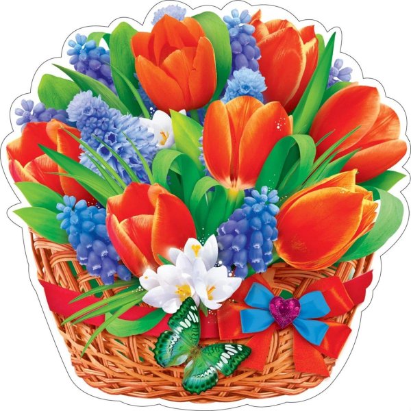 корзина весенних цветов