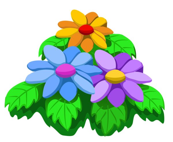 мультяшные цветочки