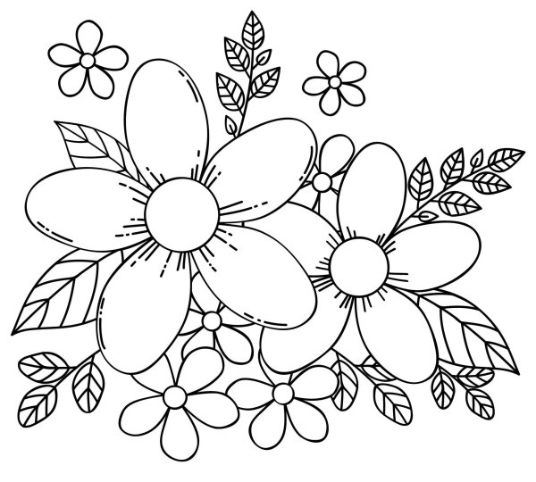 цветочная раскраска