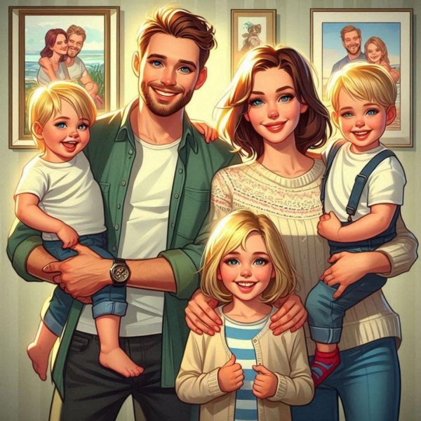 Семья нарисованные