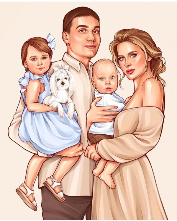 Семья нарисованные
