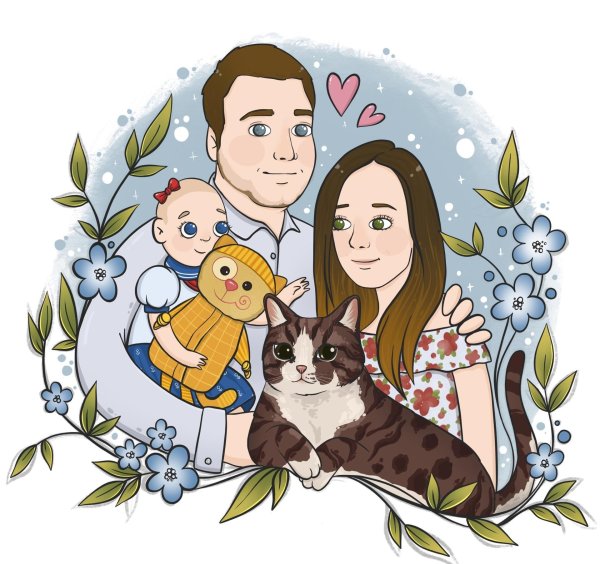 милые иллюстрации семьи