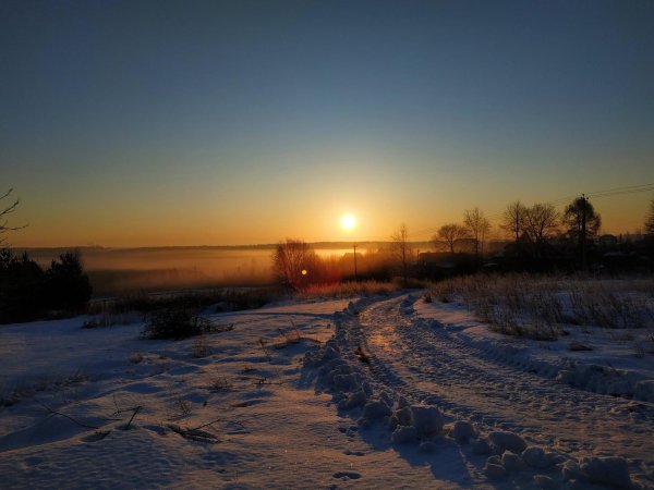восход солнца зимой