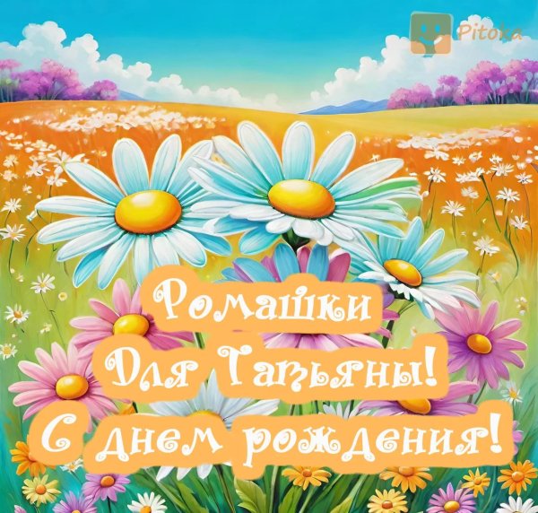 ромашки открытка с днем рождения