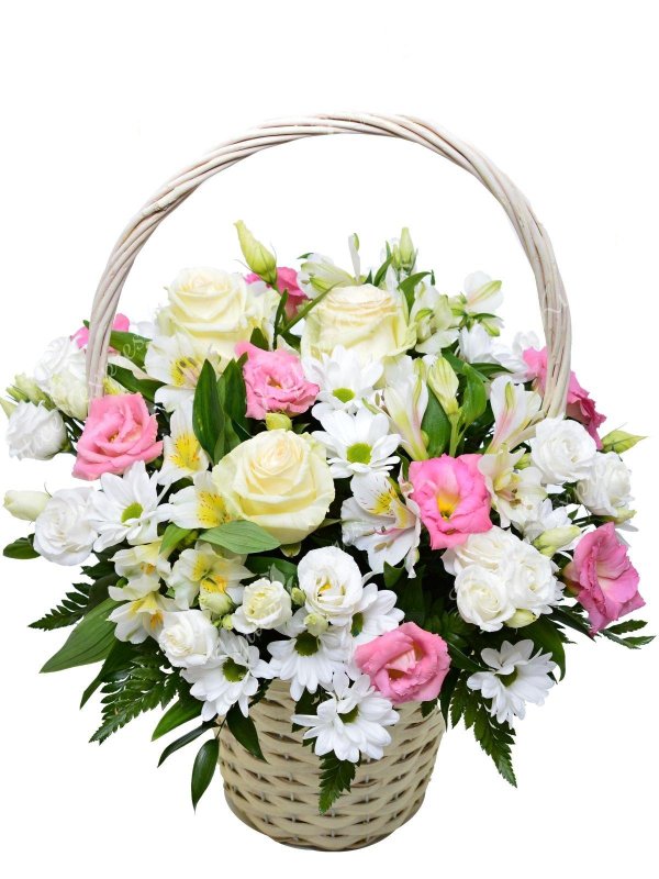 цветы в корзинах