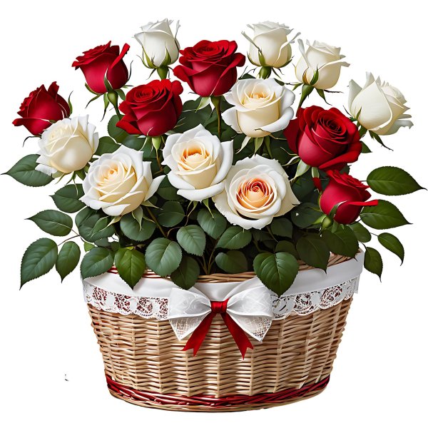 розы в корзинке
