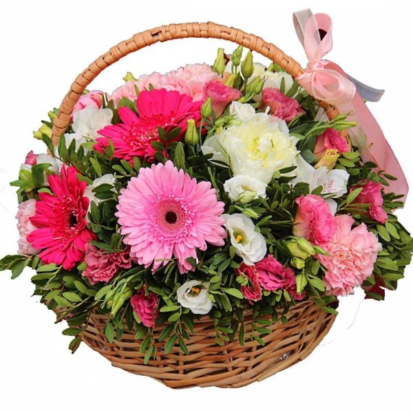 цветы в корзинах