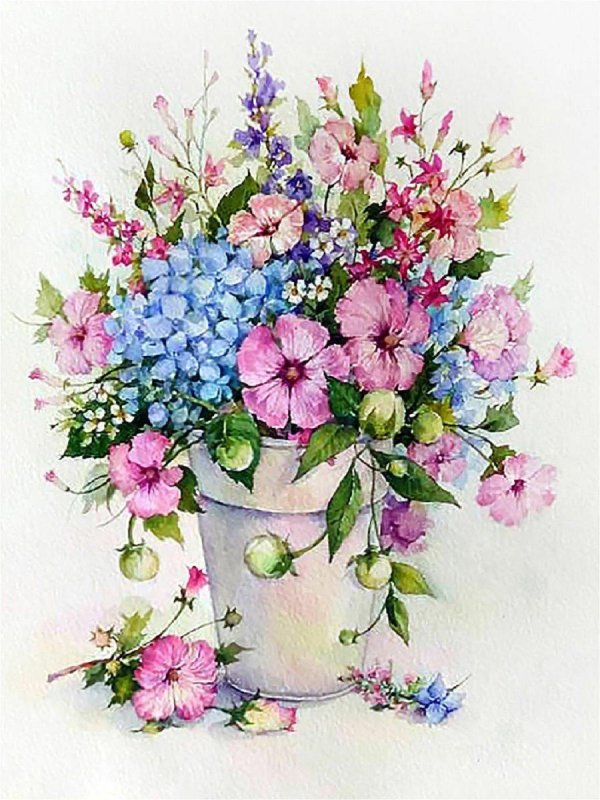 открытки акварелью цветы