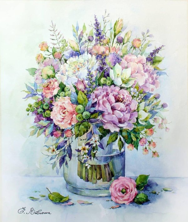 панна акварельный букет