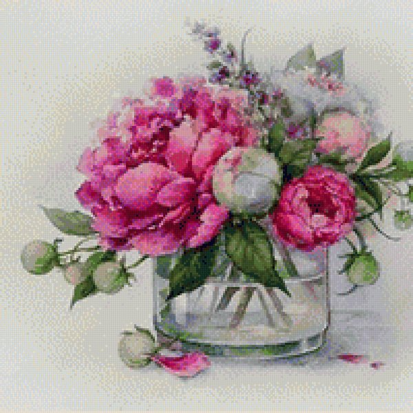 набор для вышивки пионами