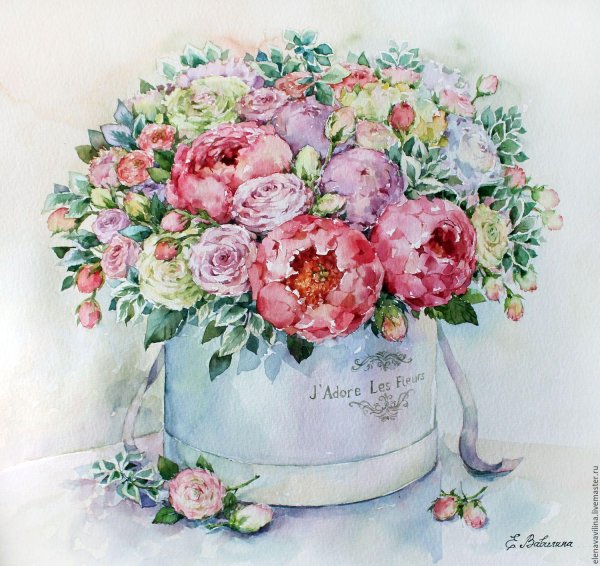 панна акварельный букет