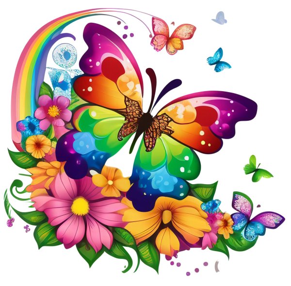 бабочка и цветок