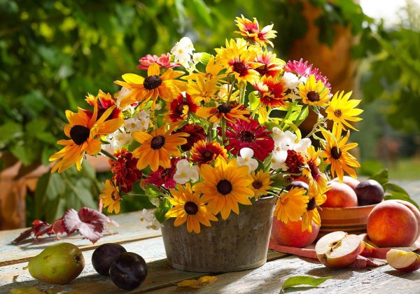 рудбекия в букете