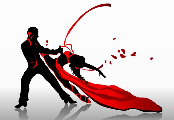 силуэт танцующей пары