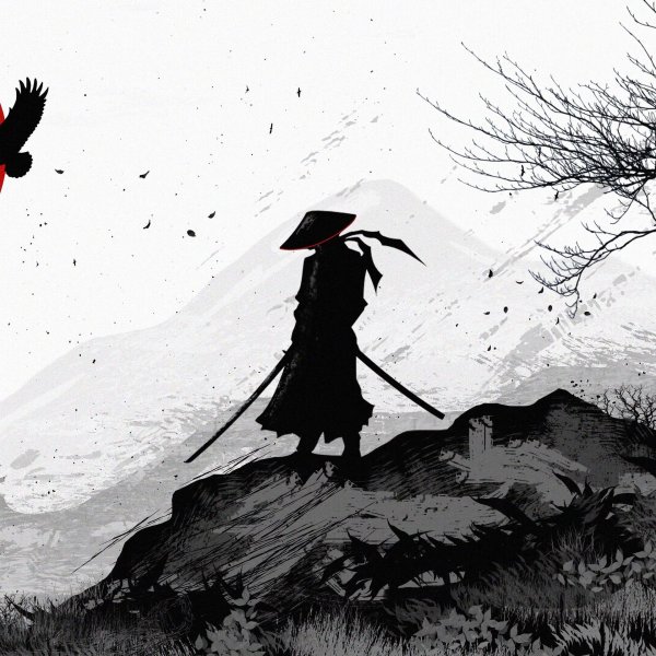 рисунок самурай