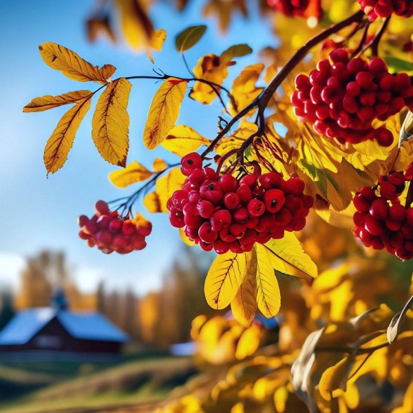 рябина осенью