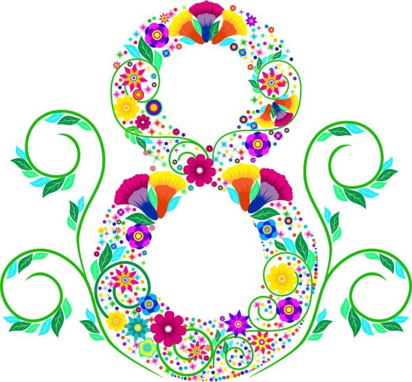 восьмерка с цветами