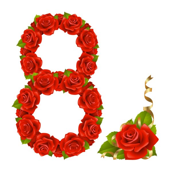 восьмерка из роз