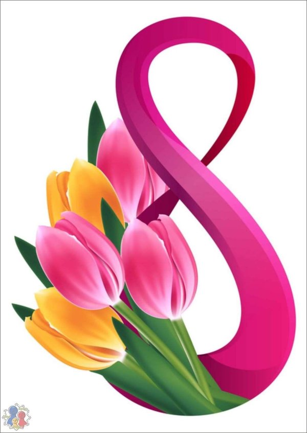 цифра из тюльпанов