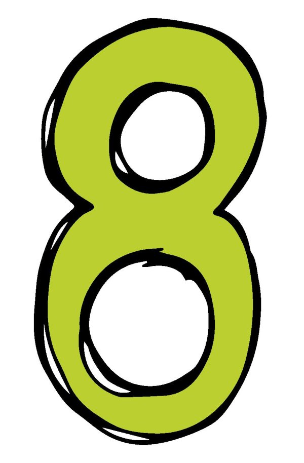 цифра 8 мультяшная