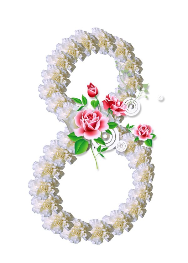 восьмерка с цветами