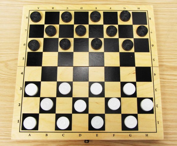 шашки на шахматной доске 30х30 см владспортпром