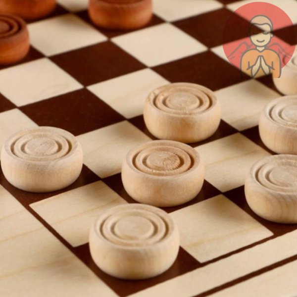 шашки деревянные поле 29см х 29см