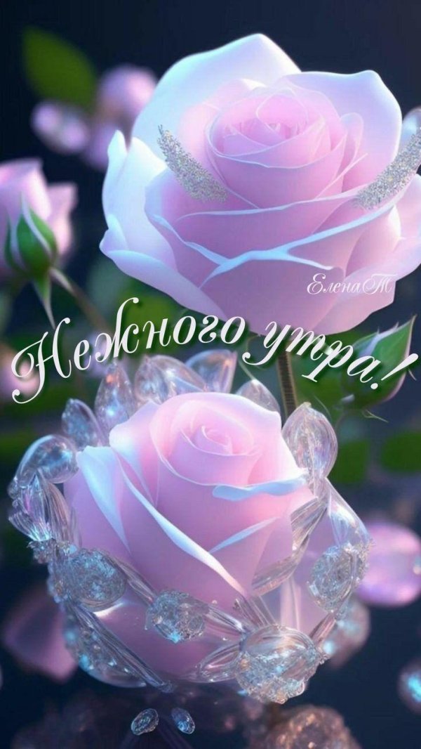 доброе утро с блестящими розами