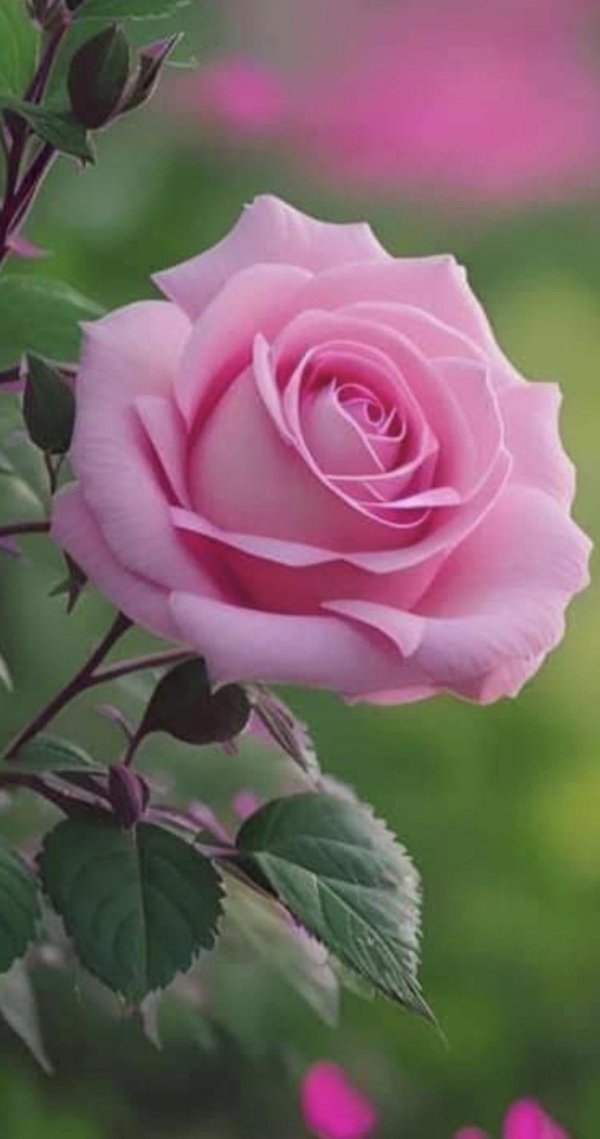 розовая роза