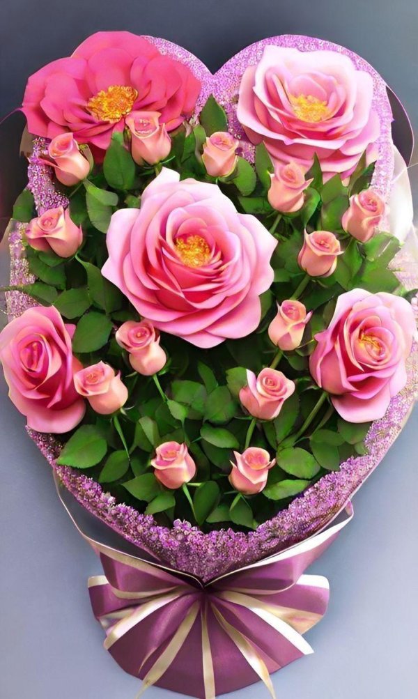 букет в виде сердца
