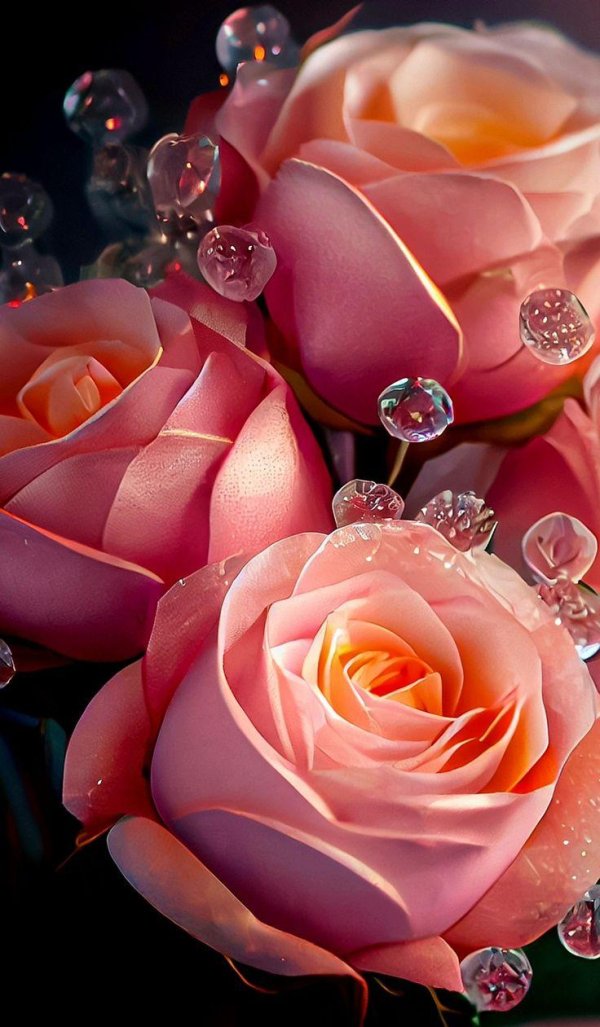 шикарные розовые розы