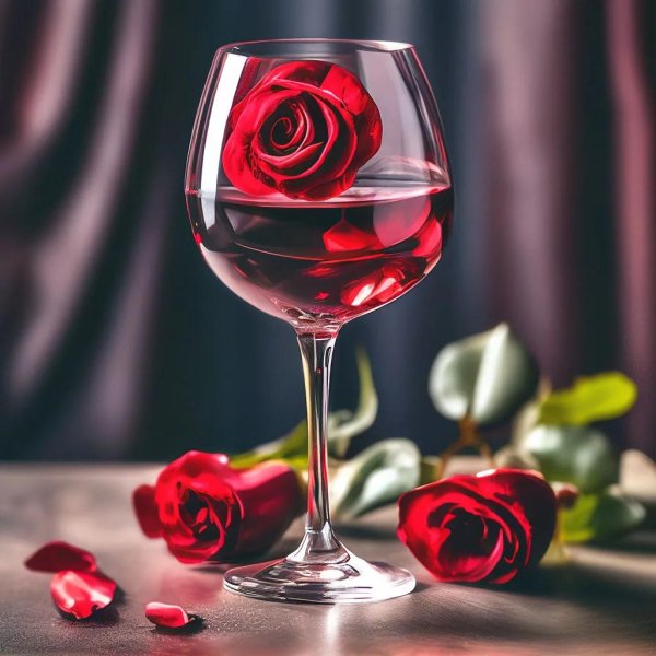 роза в бокале