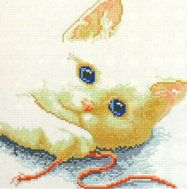 набор для вышивания белая кошка