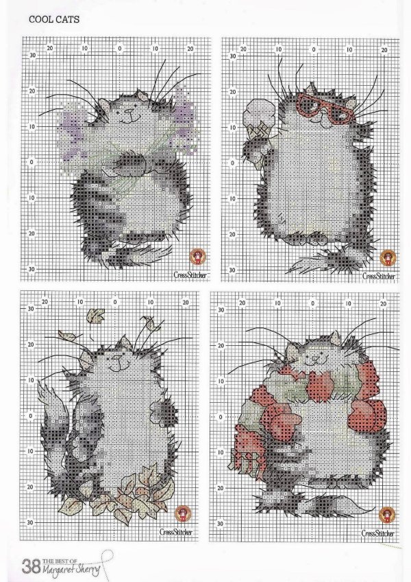 схемы вышивки коты маргарет шерри