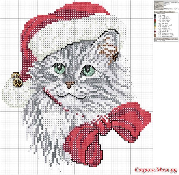 новогодние вышивки крестом