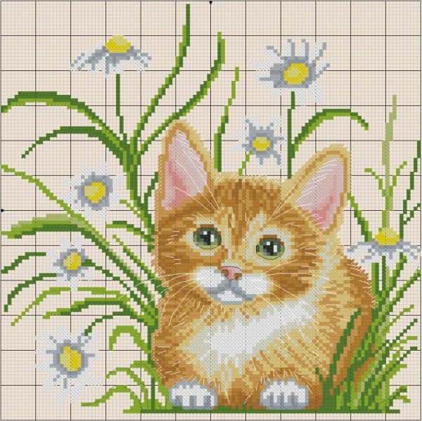 схемы для вышивания крестиком кошки