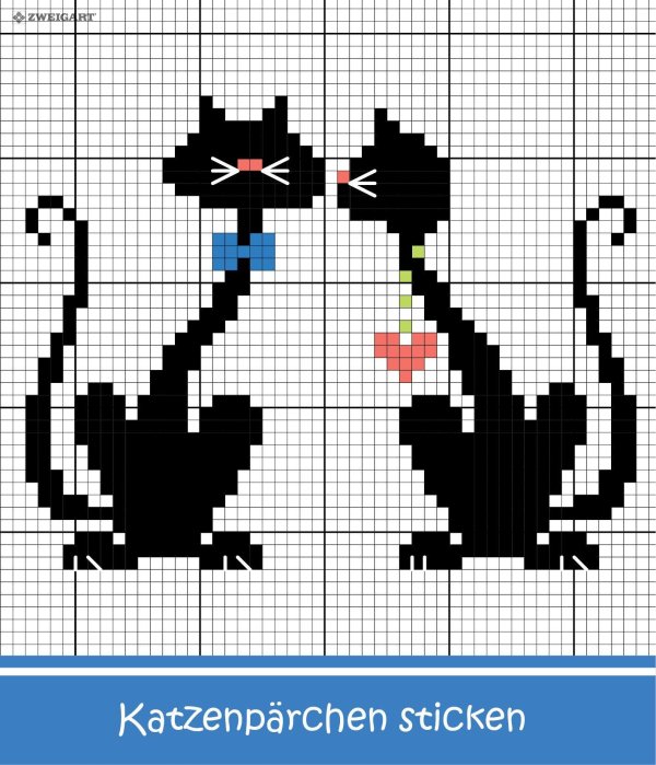 схема вышивки крестом кошка