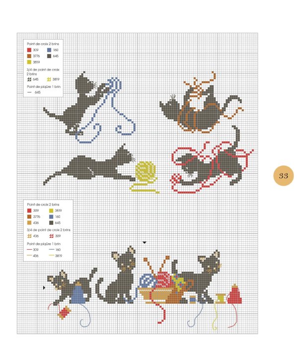 схема вышивки крестом кошка