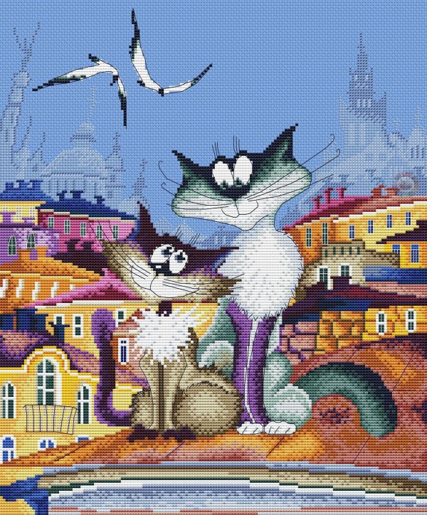 Коты нарисованные