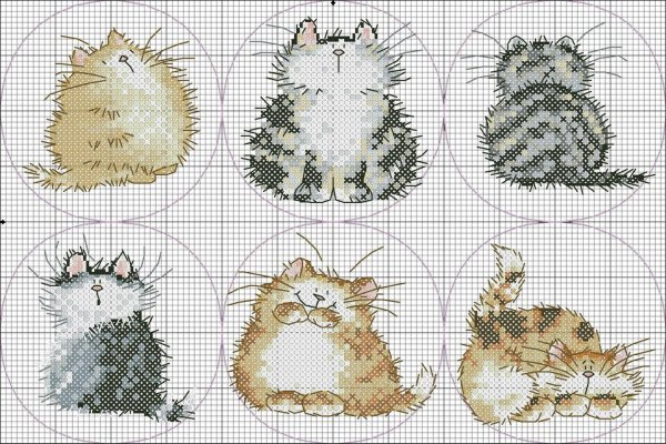 схемы вышивки коты маргарет шерри