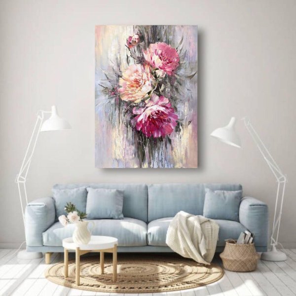 интерьерная картина пионы