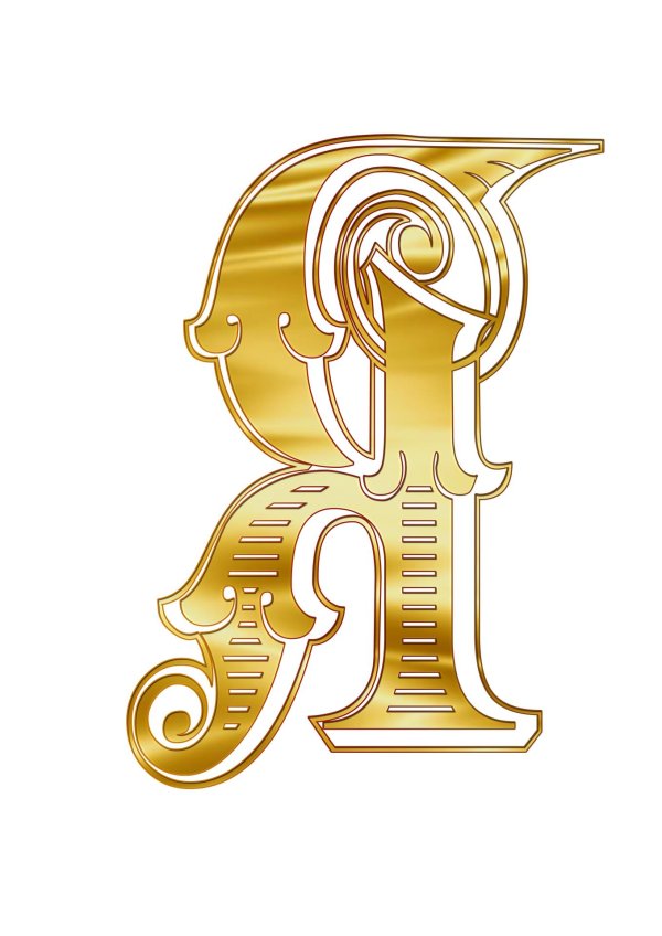 буквы золотые