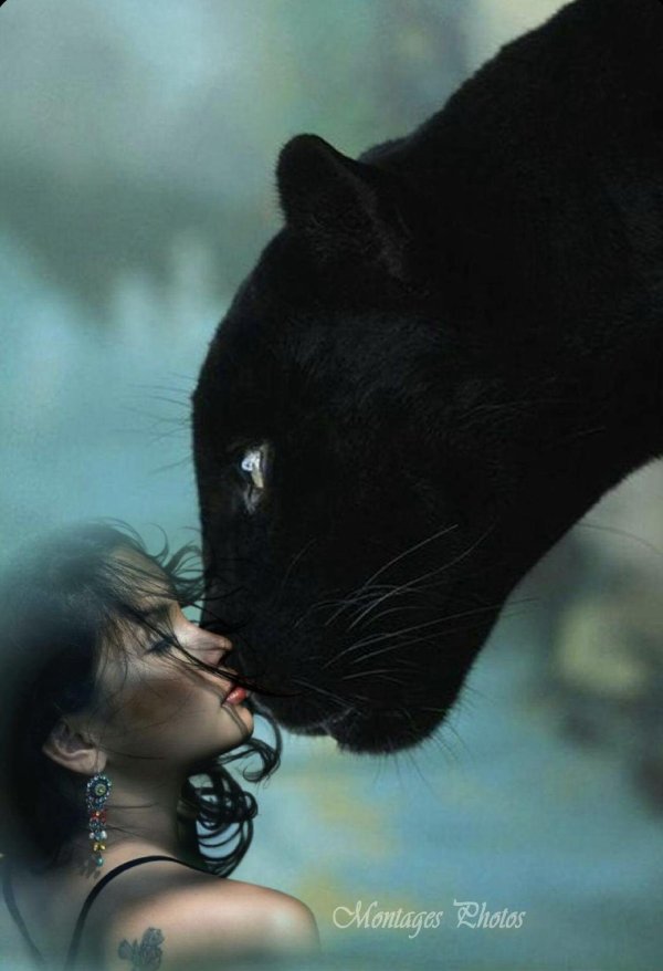 девушка с пантерой