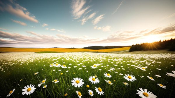 поле ромашек