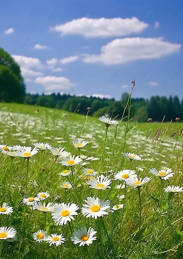 фон поле с ромашками