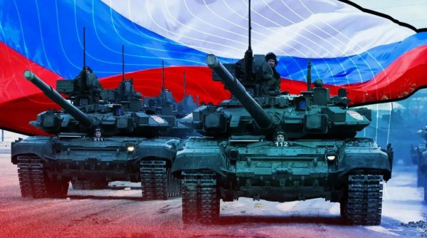 танк с российским флагом