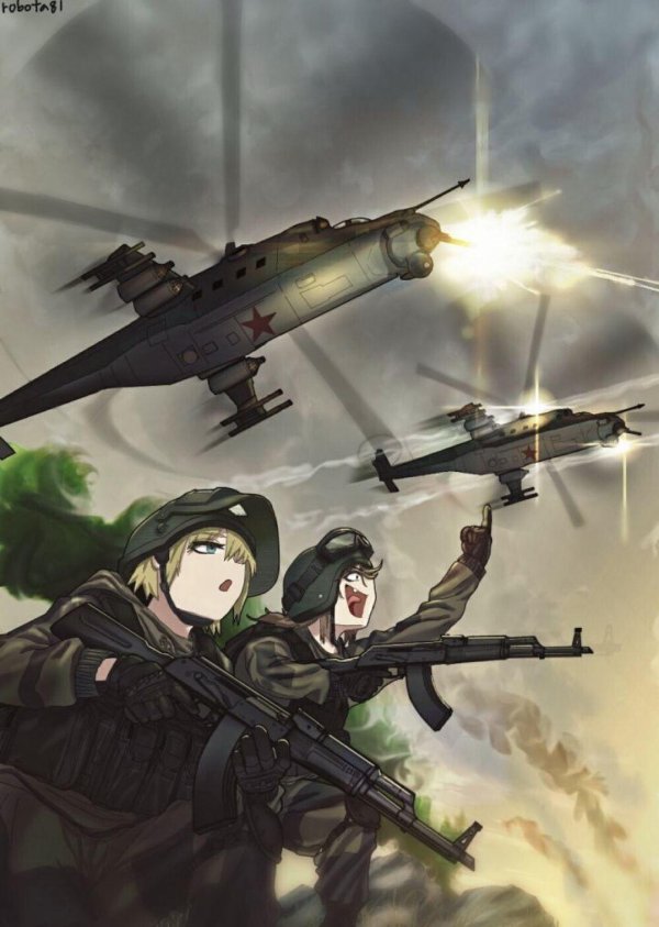 военная девушка аниме