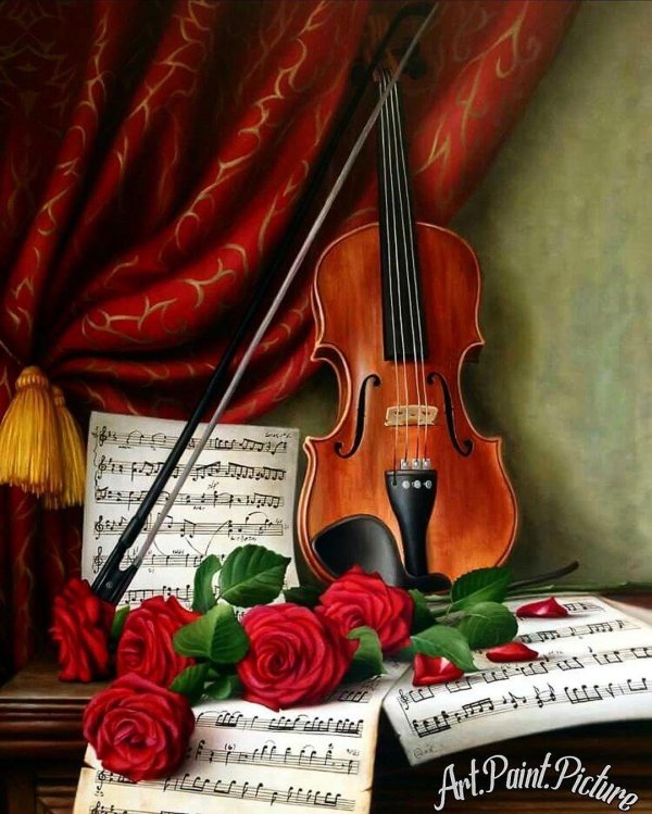 натюрморт со скрипкой