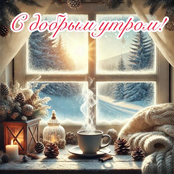 открытка с добрым утром декабря красивая