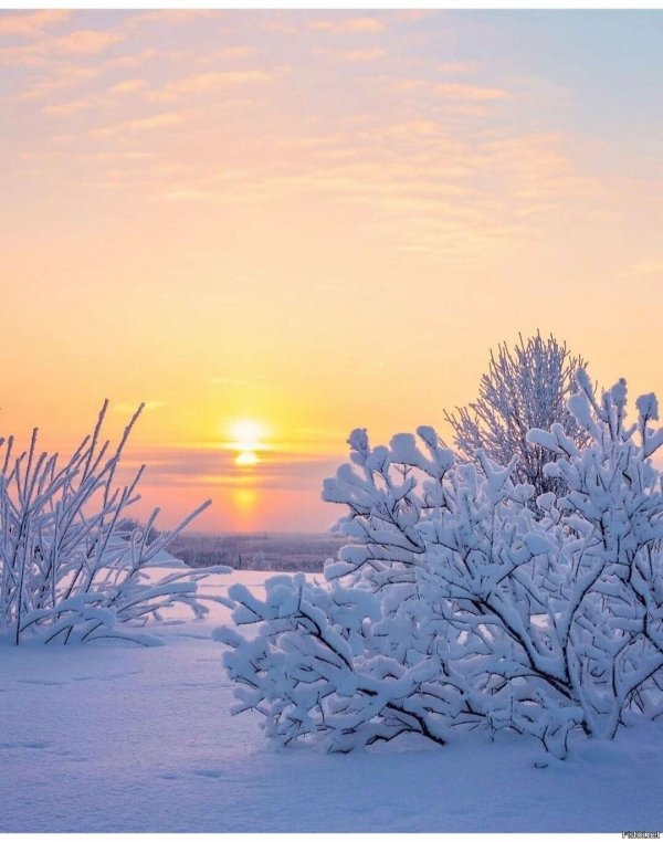 закат зимний